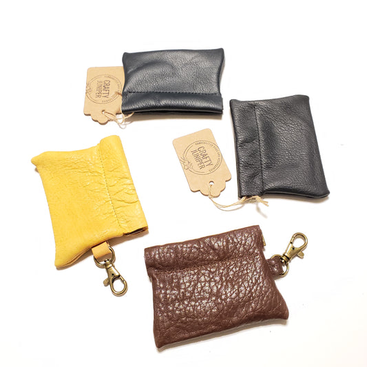 Pop Open Coin Pouch Leather