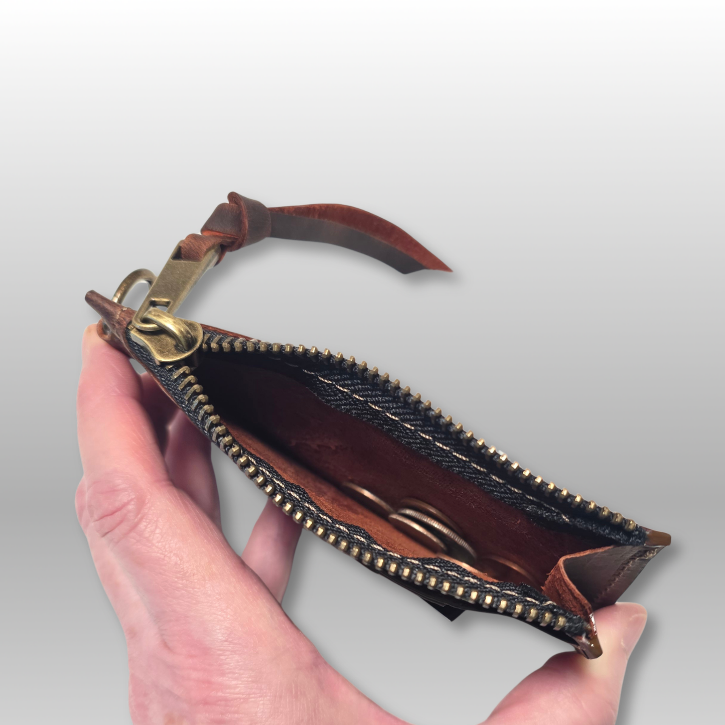 Leather Zipper Card Wallet