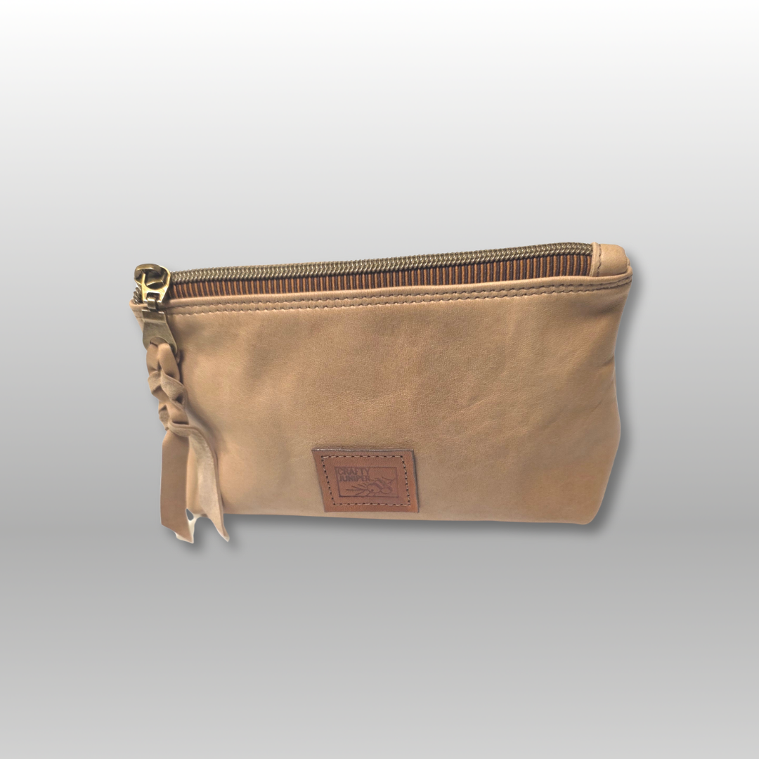 Deerskin zipper pouch