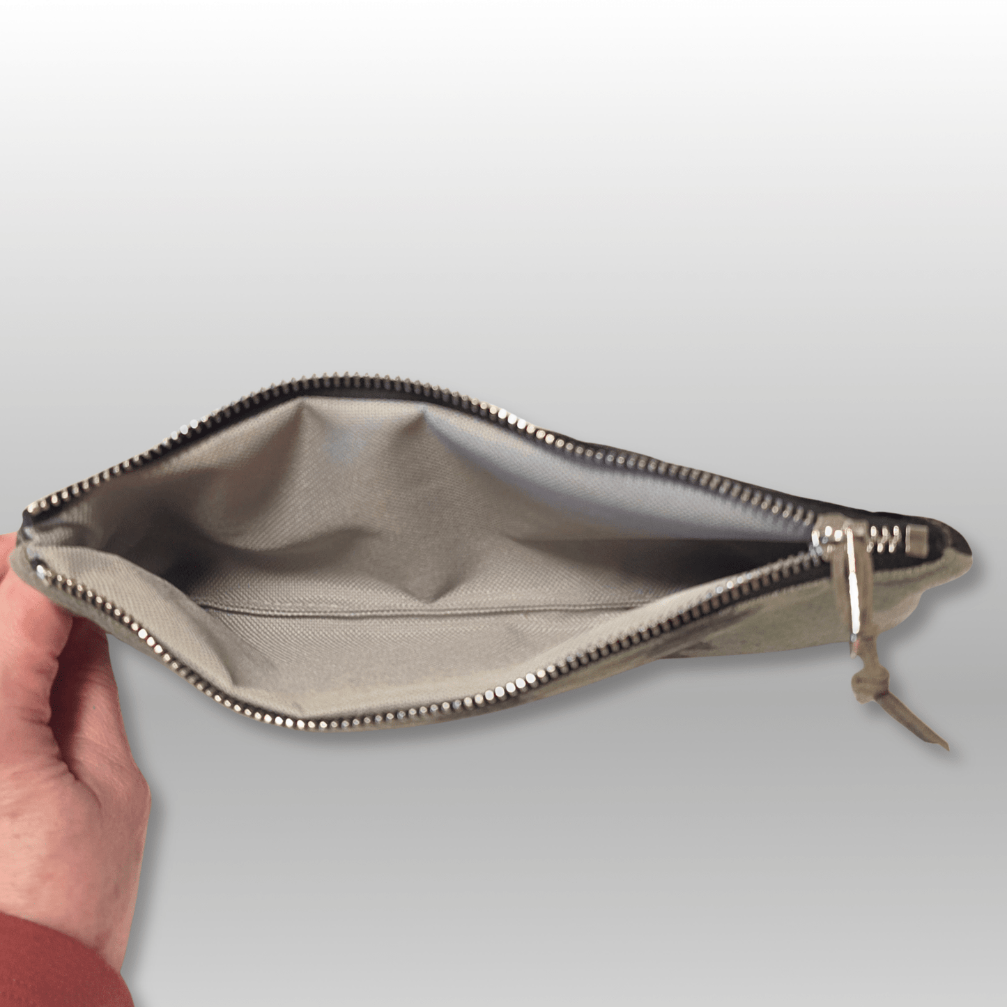 Wool and Canvas Zipper Pouch Large - Crafty Juniper