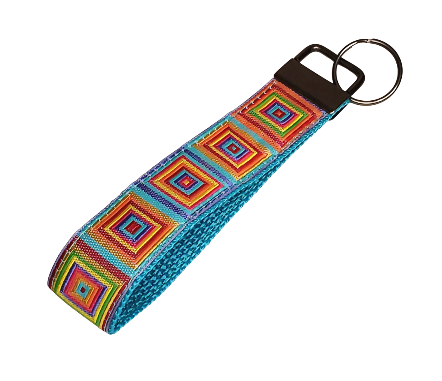 Colorful Squares Ribbon Key Fob freeshipping - Crafty Juniper