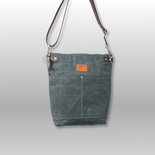 Hedgerow Book Bag in Waxed Canvas - Crafty Juniper