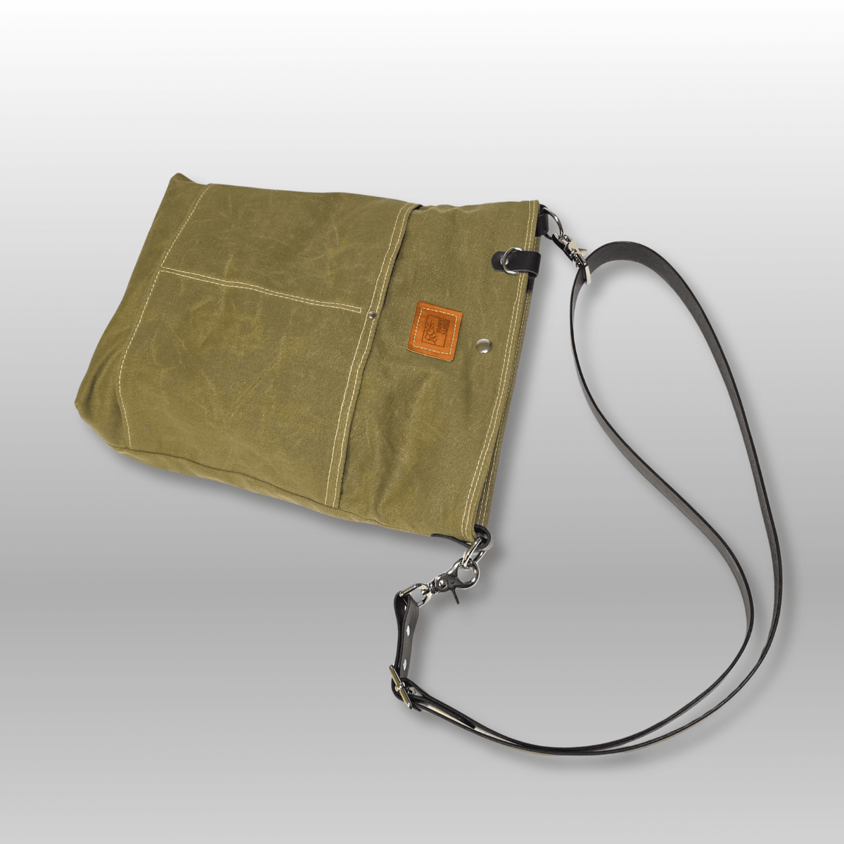 Hedgerow Book Bag in Waxed Canvas - Crafty Juniper
