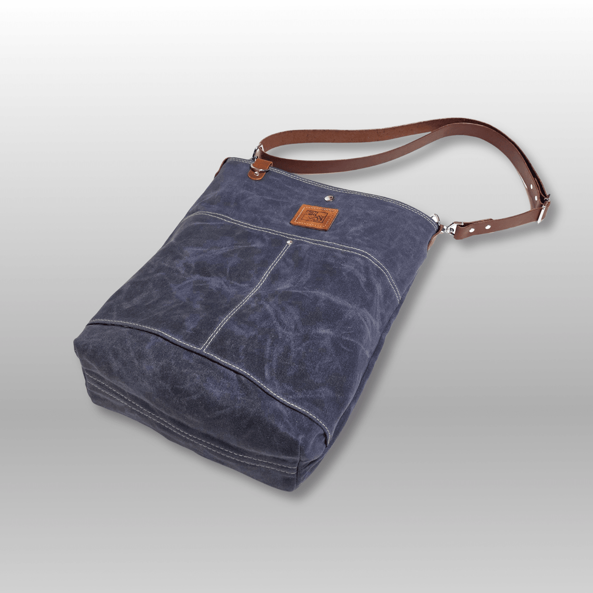 Hedgerow Book Bag in Waxed Canvas - Crafty Juniper