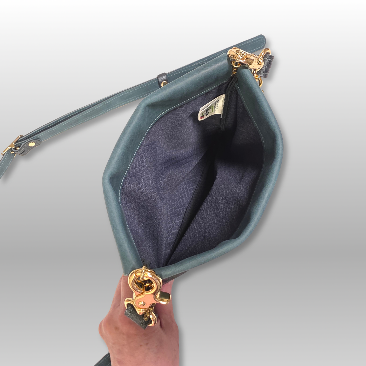Leather Pop Open Crossbody Bag
