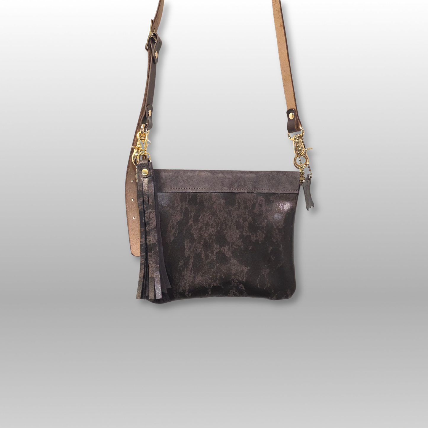 Leather Pop Open Crossbody Bag