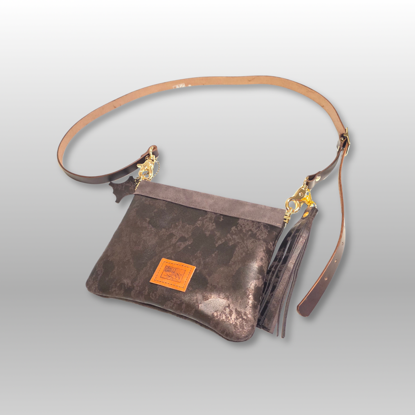 Leather Pop Open Crossbody Bag