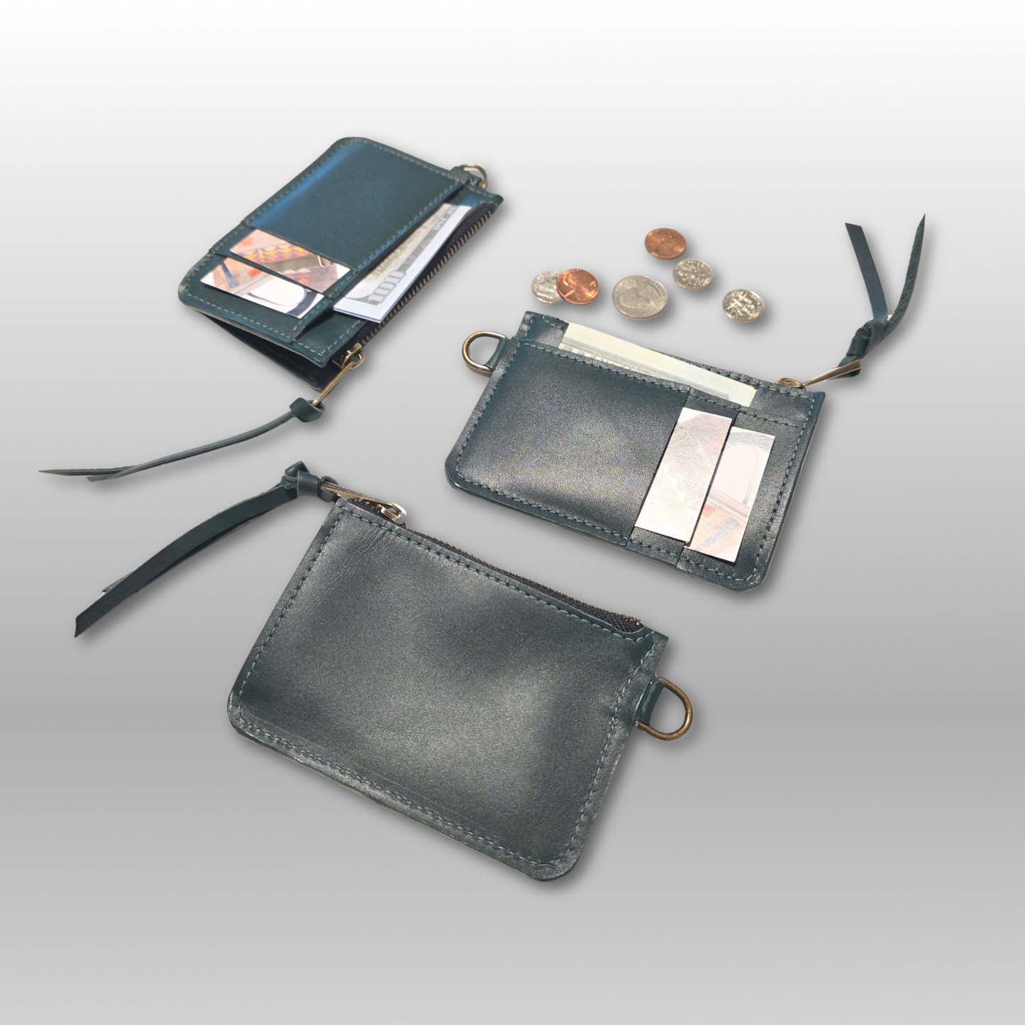 Leather Zipper Card Wallet