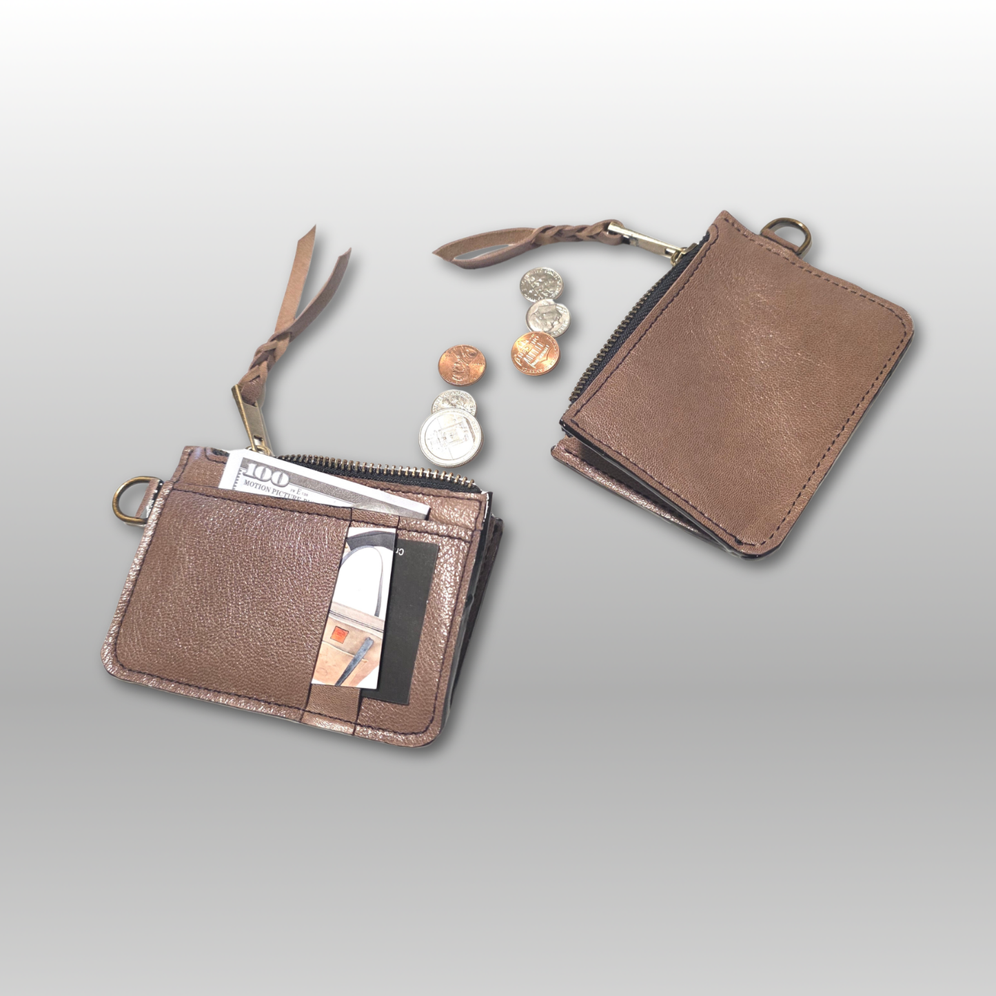 Leather Zipper Card Wallet