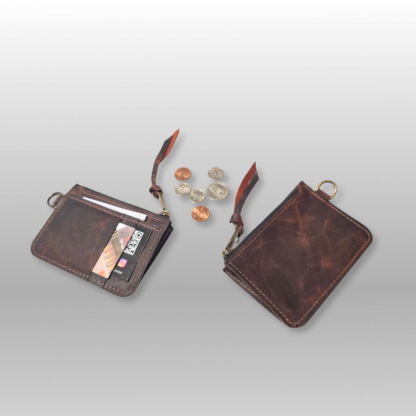 Leather Zipper Card Wallet