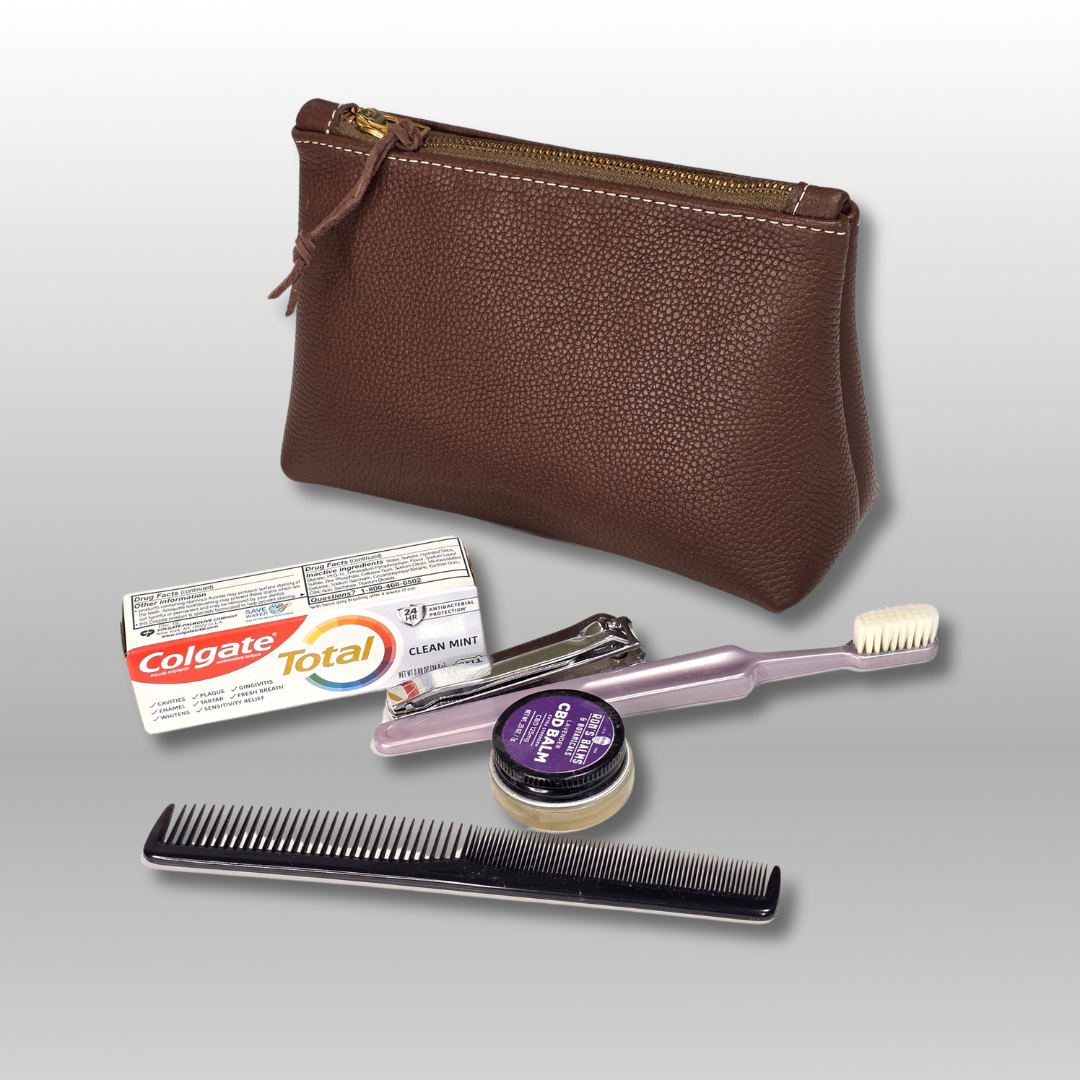 Pythagorean Leather Zipper Pouch