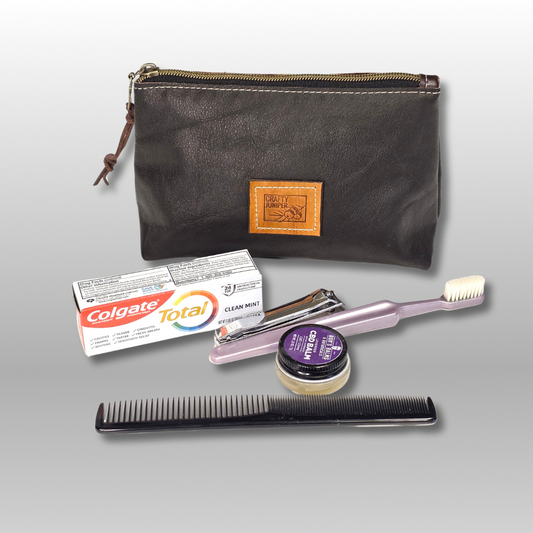 Pythagorean Leather Zipper Pouch