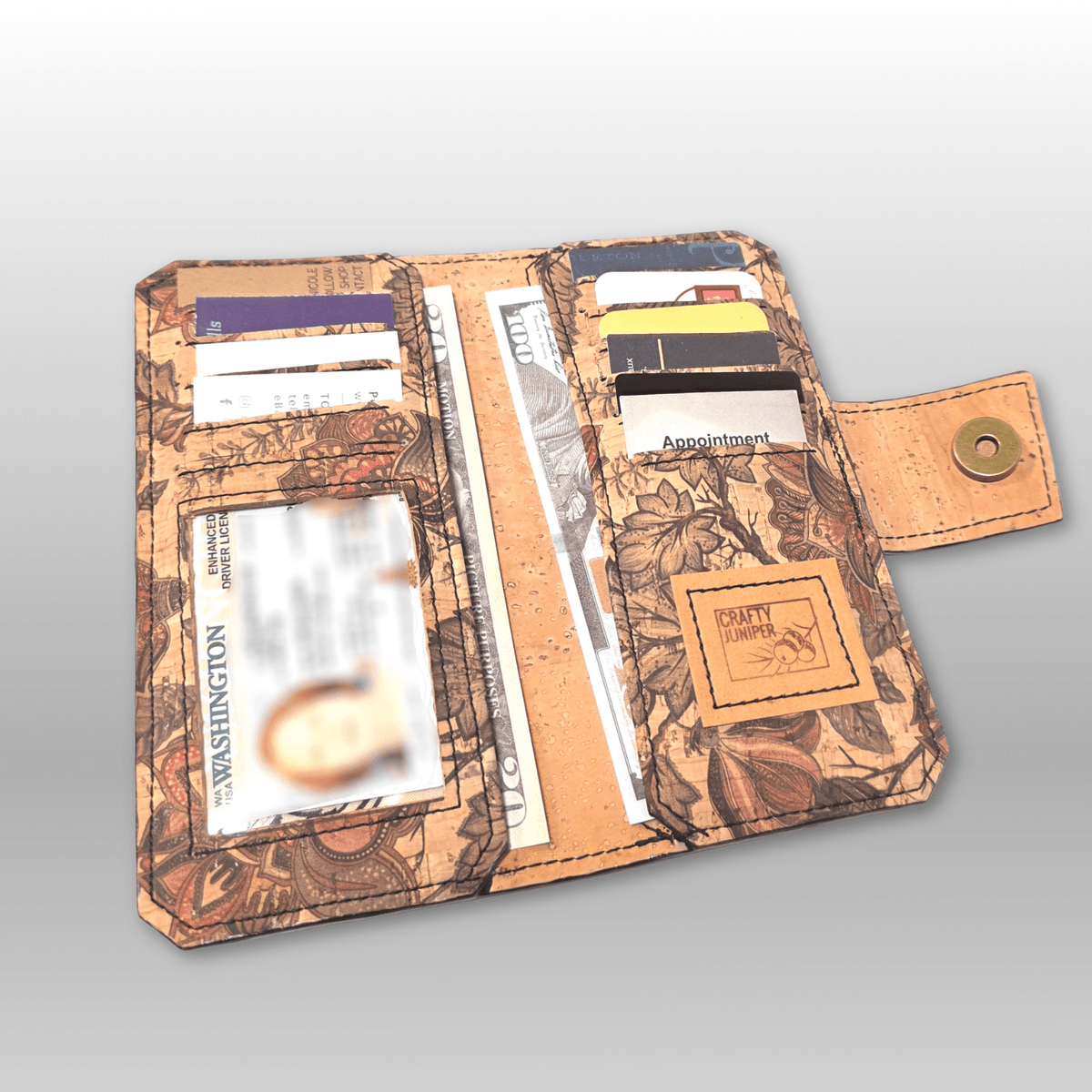 Tall Cork Wallet - Crafty Juniper