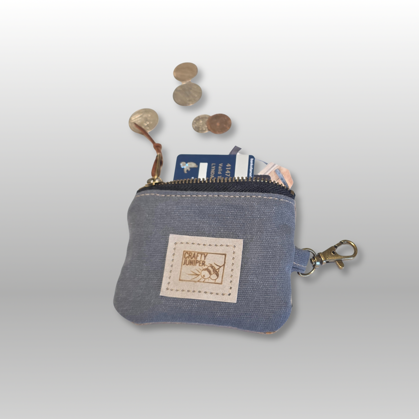 Wool and Canvas Zipper Pouch Small