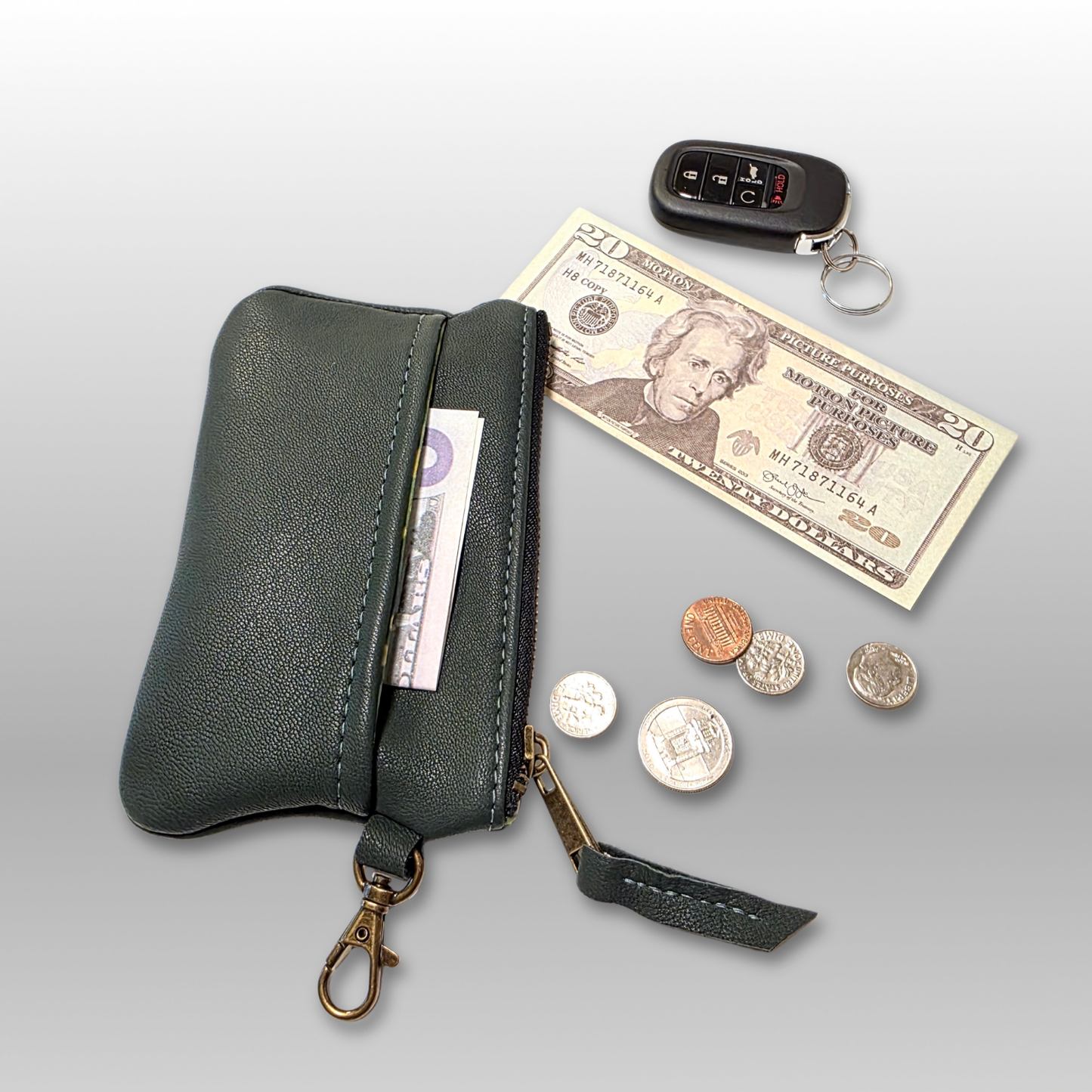 Leather Zip-up Card Holder