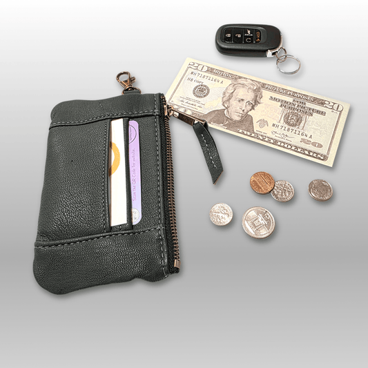 Leather Zip-up Card Holder - Crafty Juniper