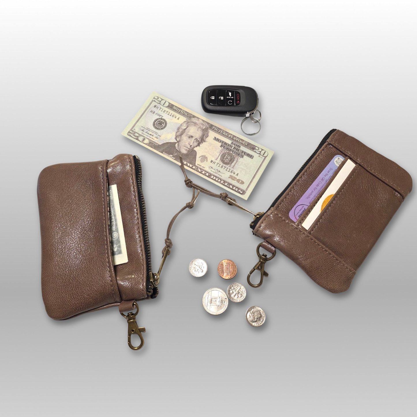 Leather Zip-up Card Holder