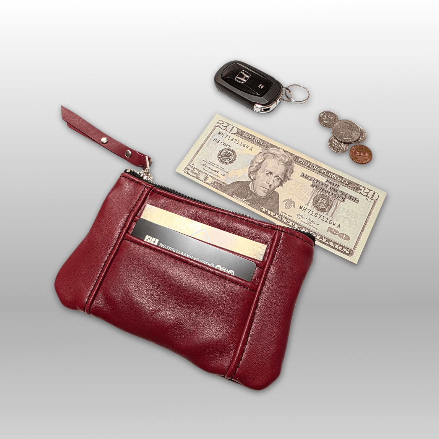 Leather Zip-up Card Holder - Crafty Juniper