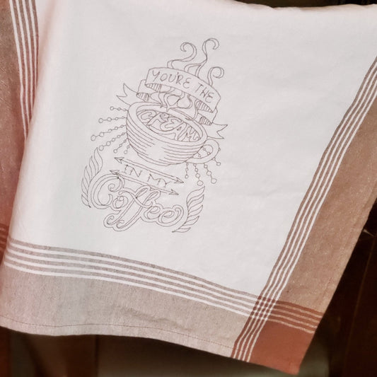 Embroidered Tea Towel - Crafty Juniper
