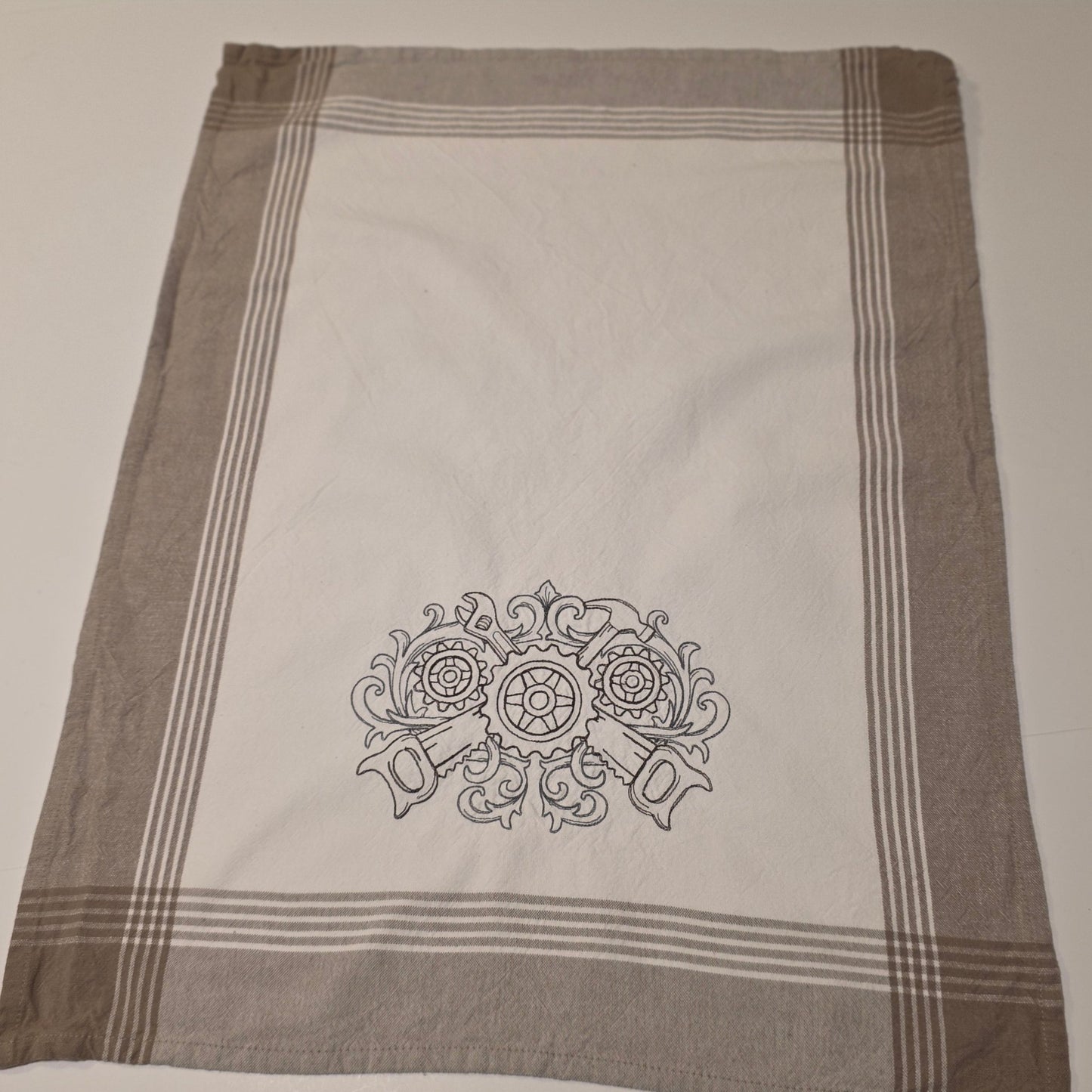 Embroidered Tea Towel - Tools of the Trade - Crafty Juniper
