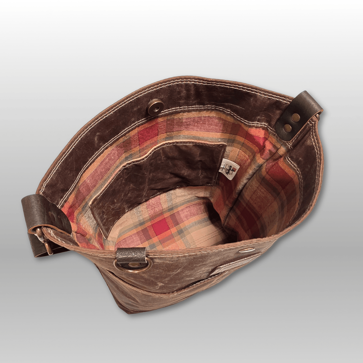 Hedgerow Book Bag in Waxed Canvas - Crafty Juniper