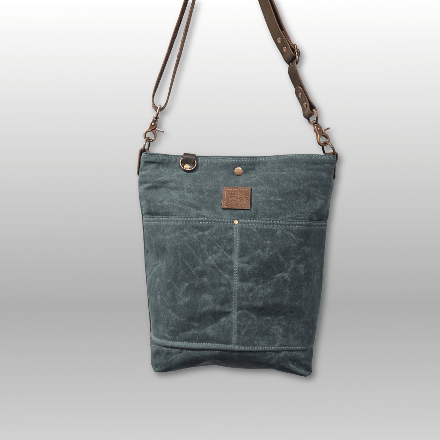 Hedgerow Book Bag in Waxed Canvas - Crafty Juniper