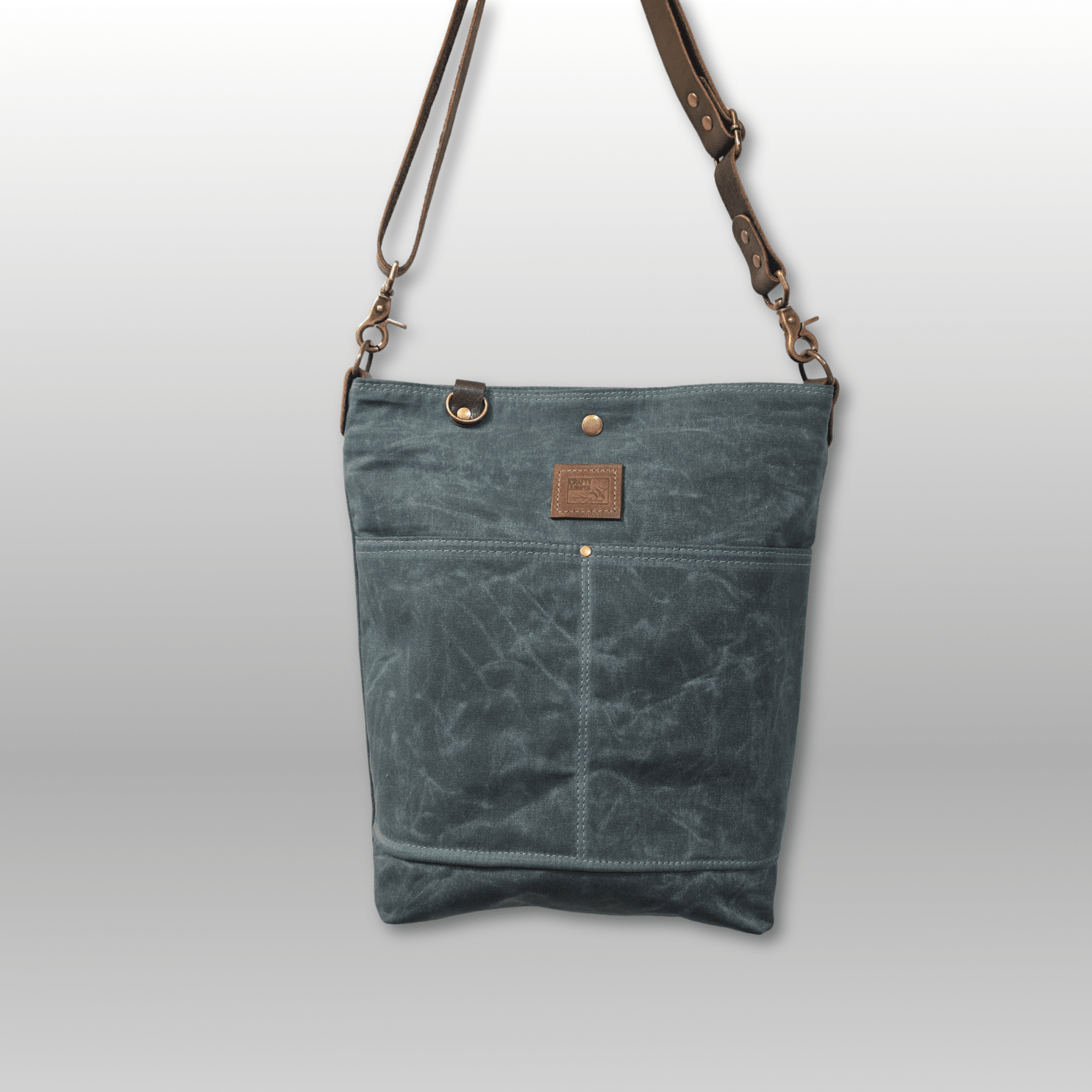 Hedgerow Book Bag in Waxed Canvas - Crafty Juniper