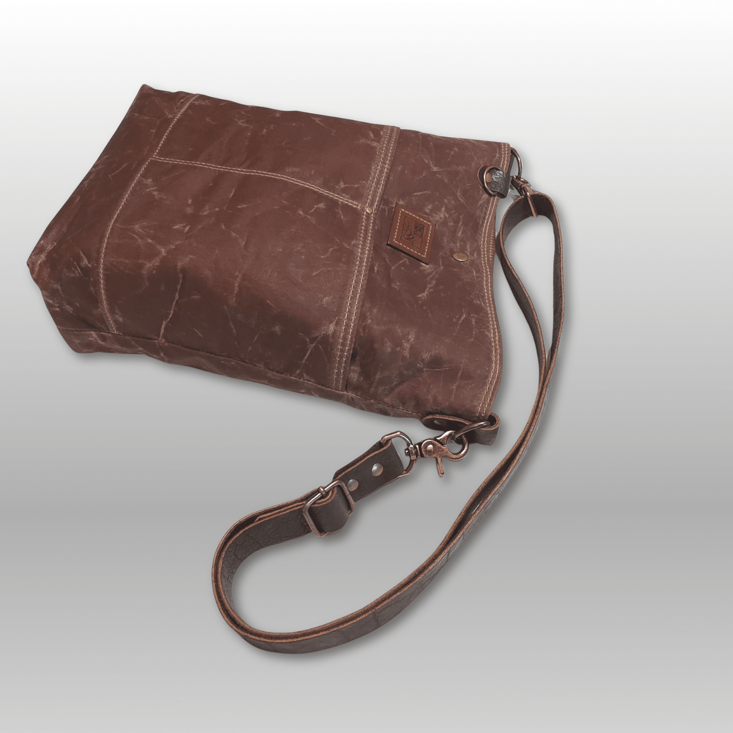 Hedgerow Book Bag in Waxed Canvas - Crafty Juniper