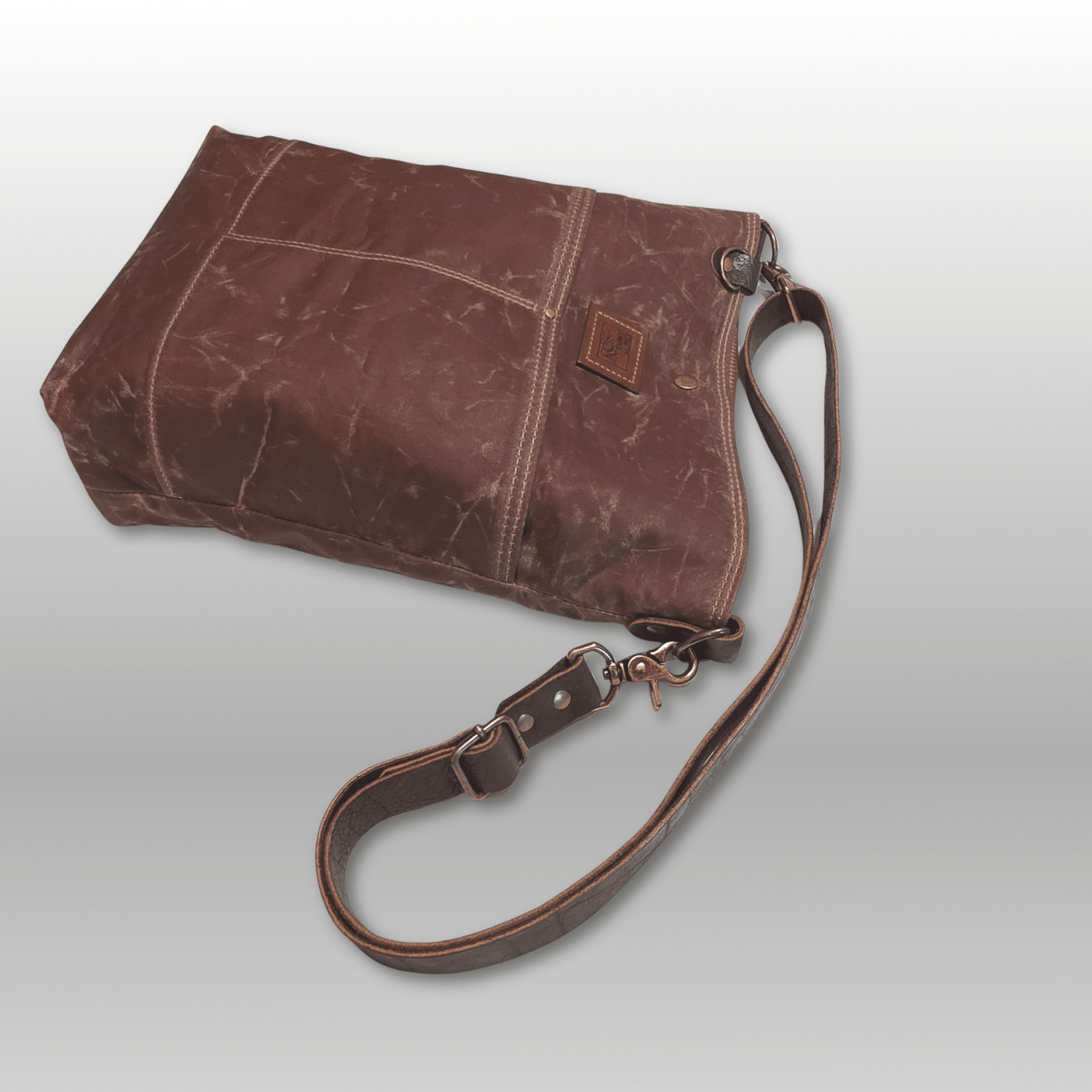 Hedgerow Book Bag in Waxed Canvas - Crafty Juniper