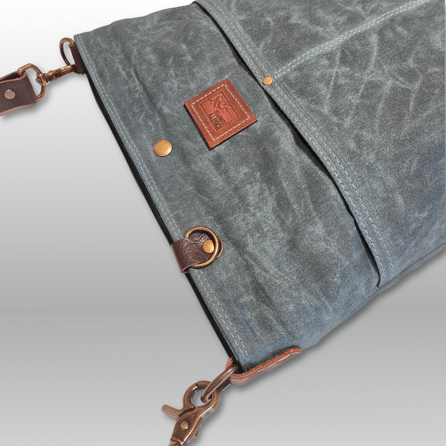 Hedgerow Book Bag in Waxed Canvas - Crafty Juniper
