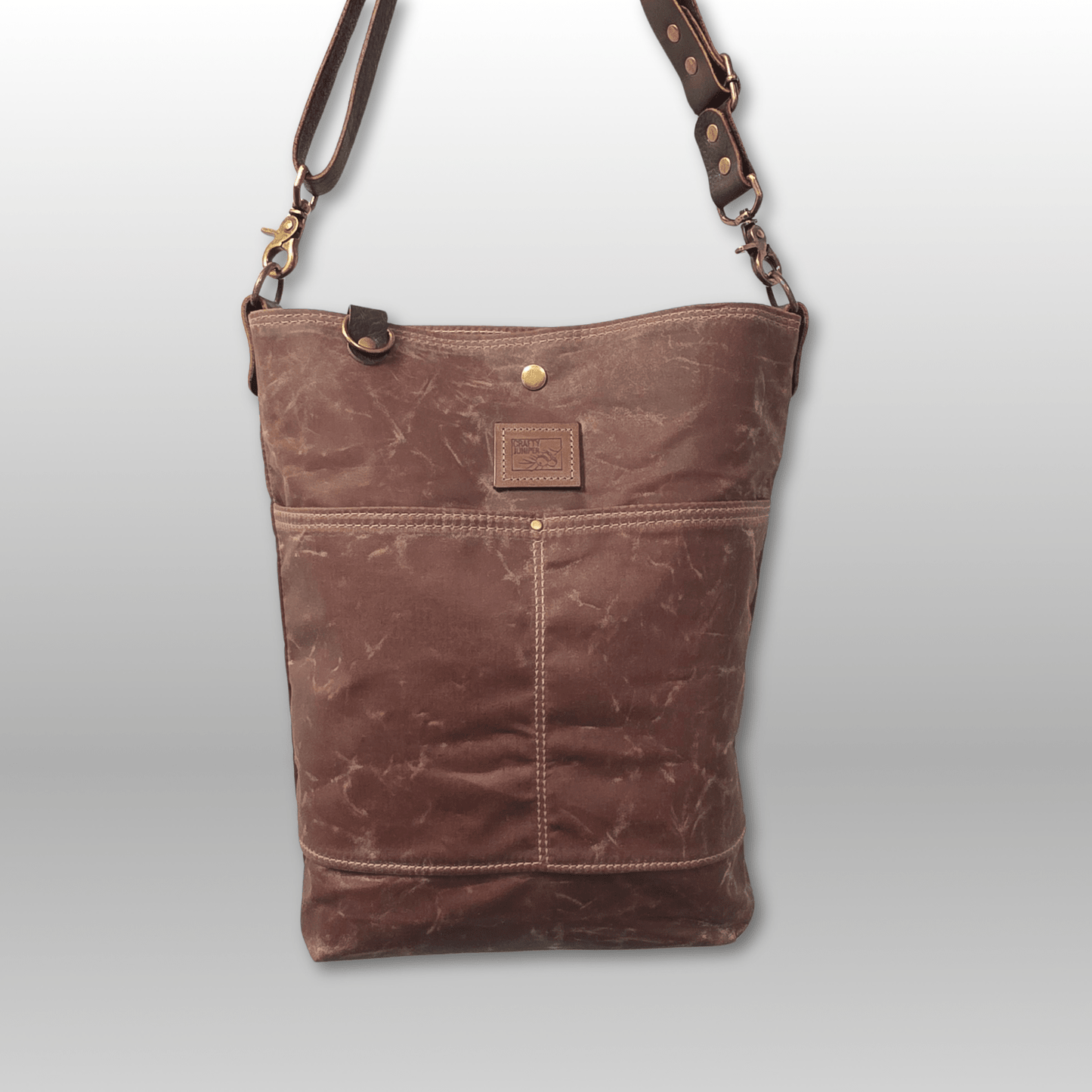 Hedgerow Book Bag in Waxed Canvas - Crafty Juniper