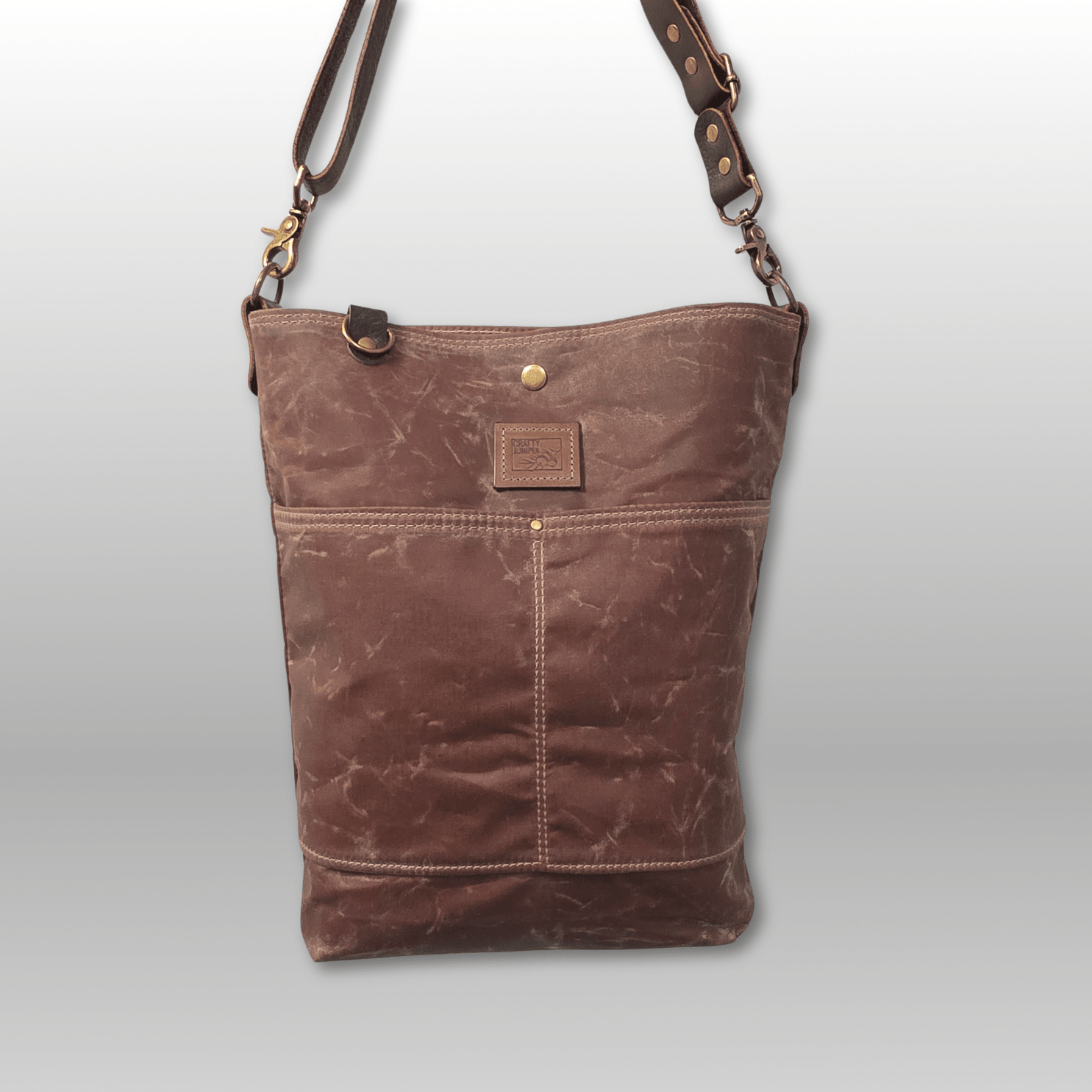Hedgerow Book Bag in Waxed Canvas - Crafty Juniper