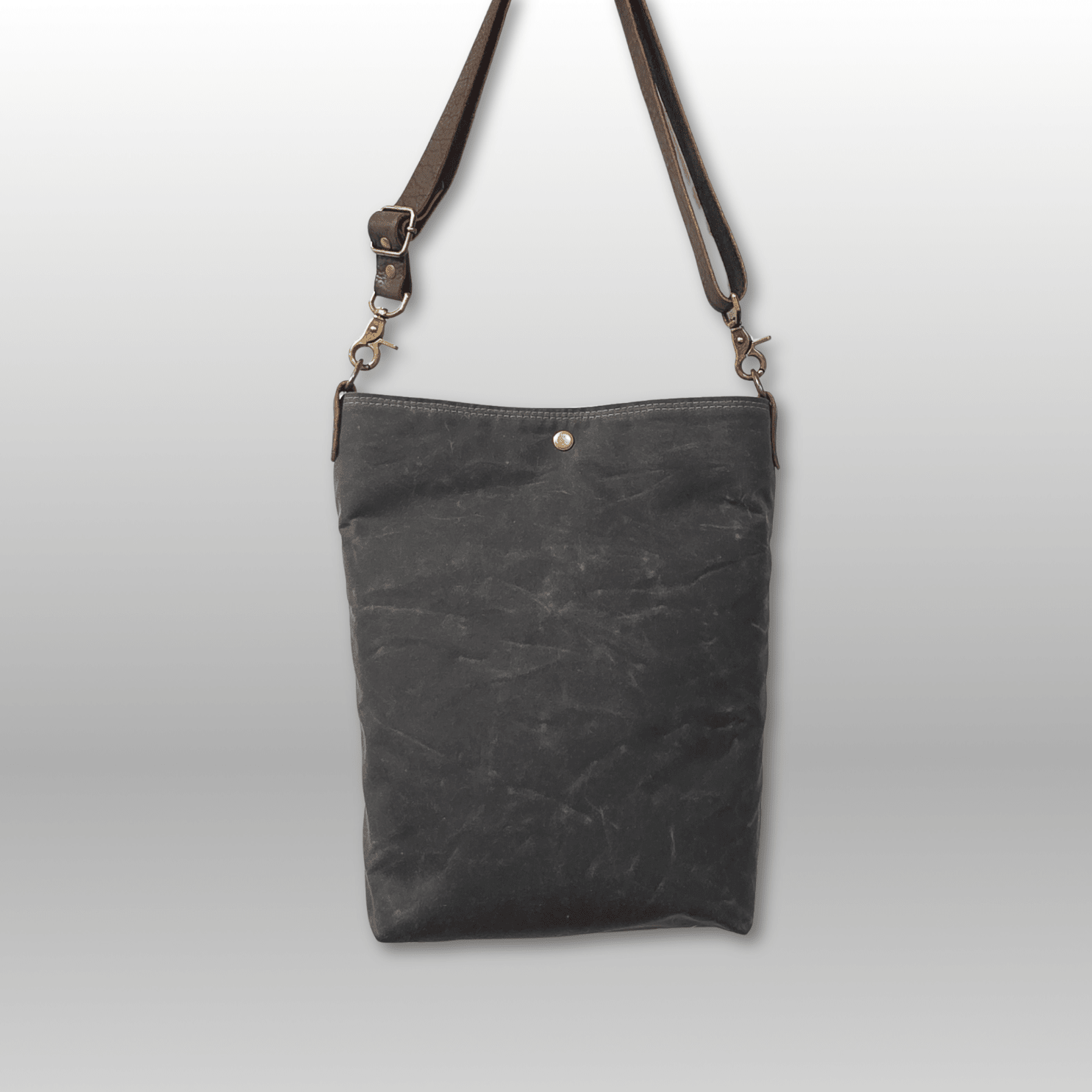 Hedgerow Book Bag in Waxed Canvas back view - Crafty Juniper