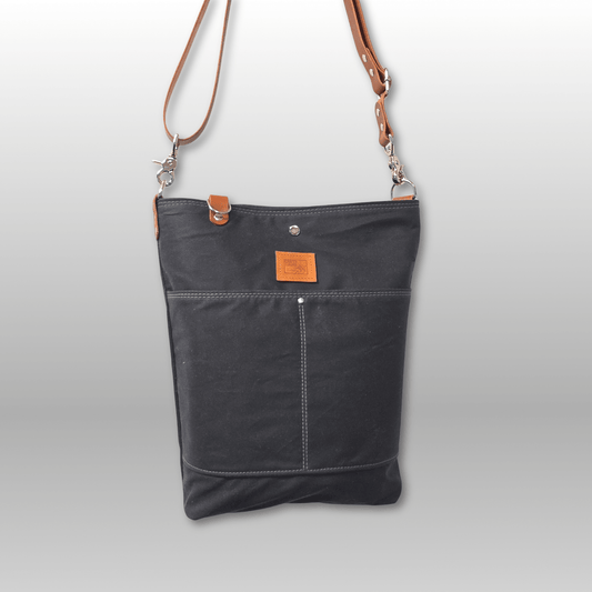 Hedgerow Book Bag in Waxed Linen - Crafty Juniper