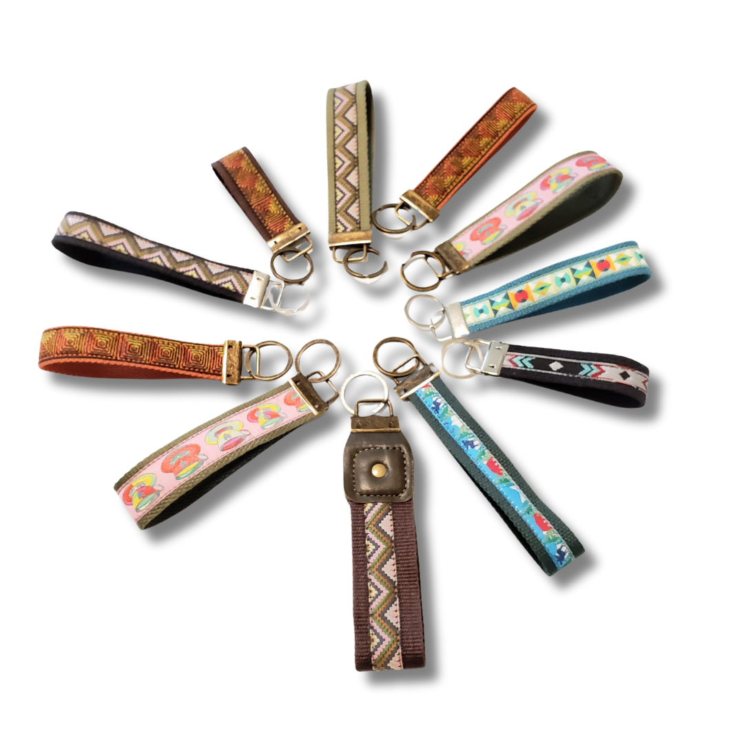 Various Ribbon and Webbing Key Fobs