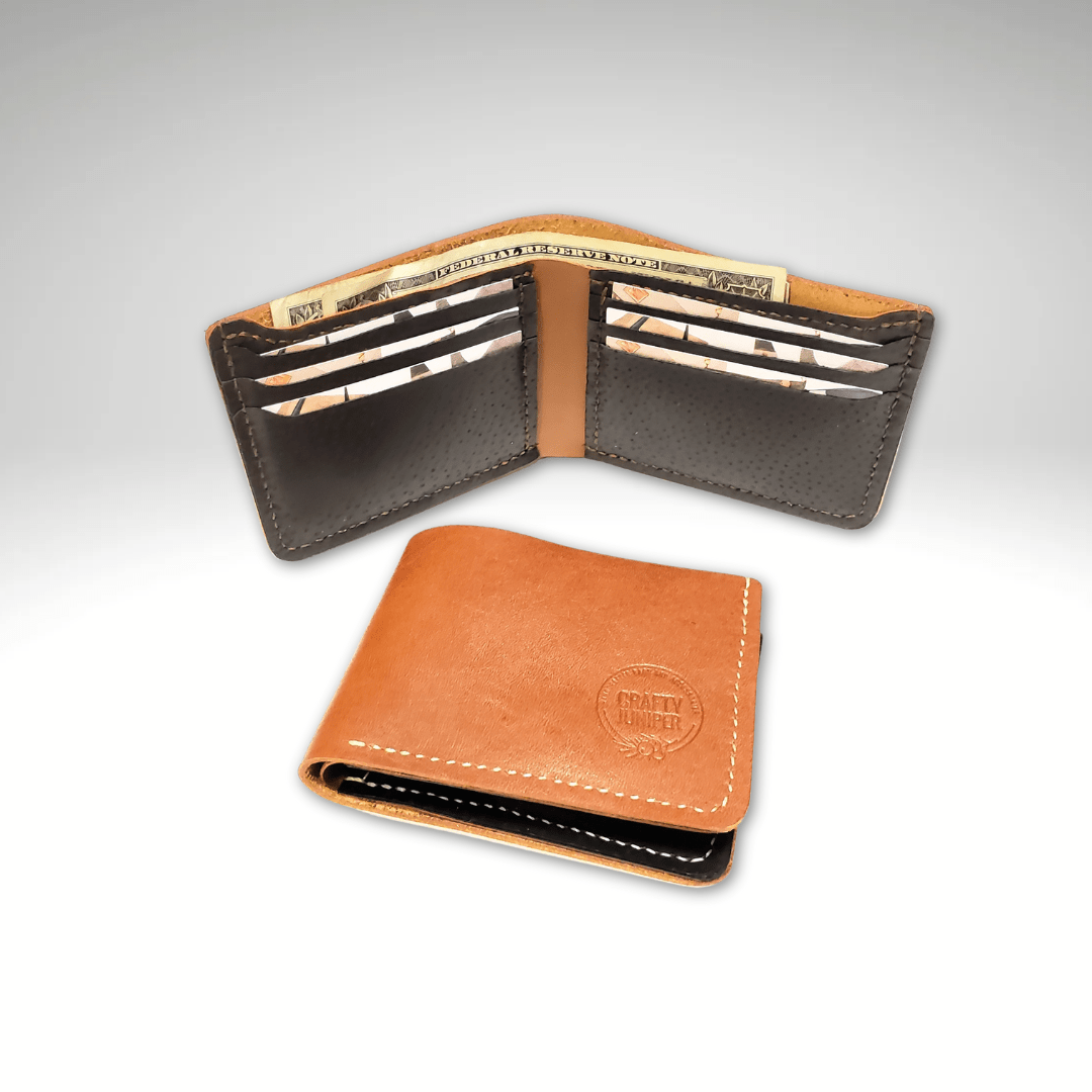 Men's Leather Bifold Wallet - Crafty Juniper