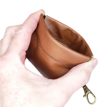 Load image into Gallery viewer, Pop Open Coin Pouch Leather
