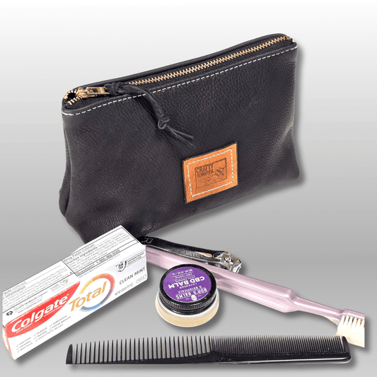 Pythagorean Leather Zipper Pouch - Crafty Juniper