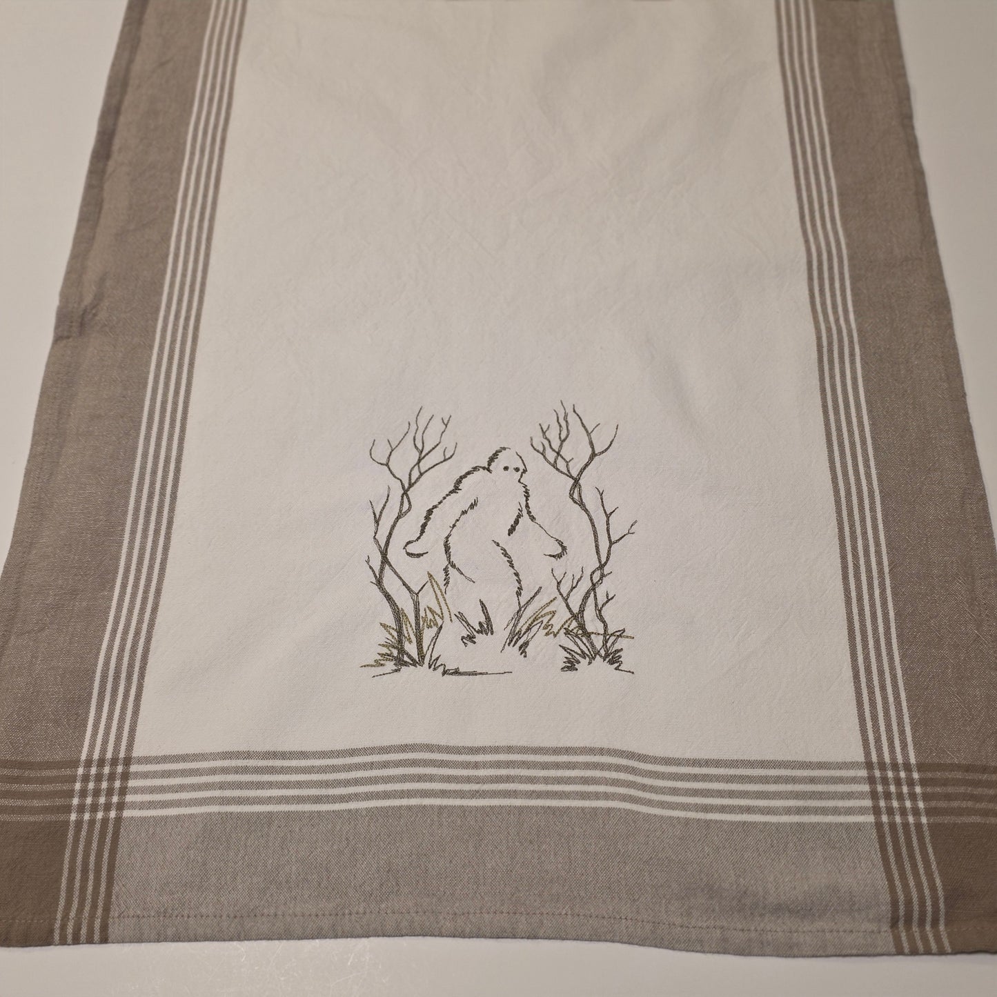 Embroidered Tea Towel - Sasquatch