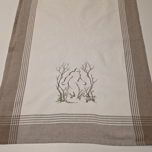 Embroidered Tea Towel - Sasquatch