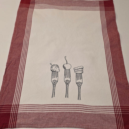 Embroidered Tea Towel - Tasty Bites