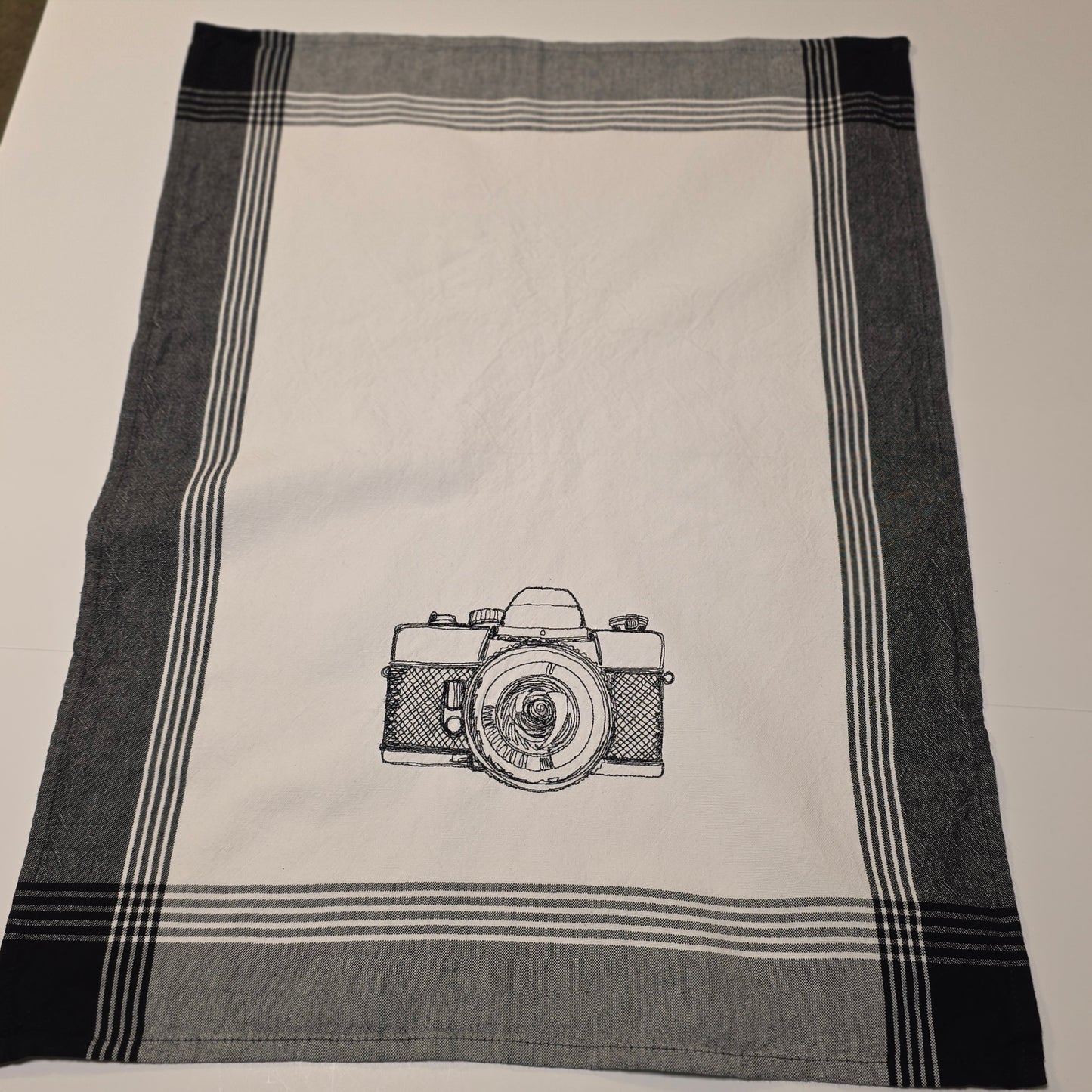 Embroidered Tea Towel - Through the Lens