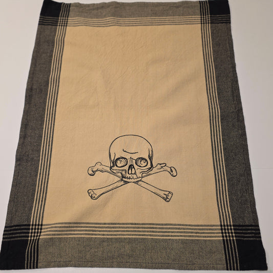 Embroidered Tea Towel - Skull and Crossbones