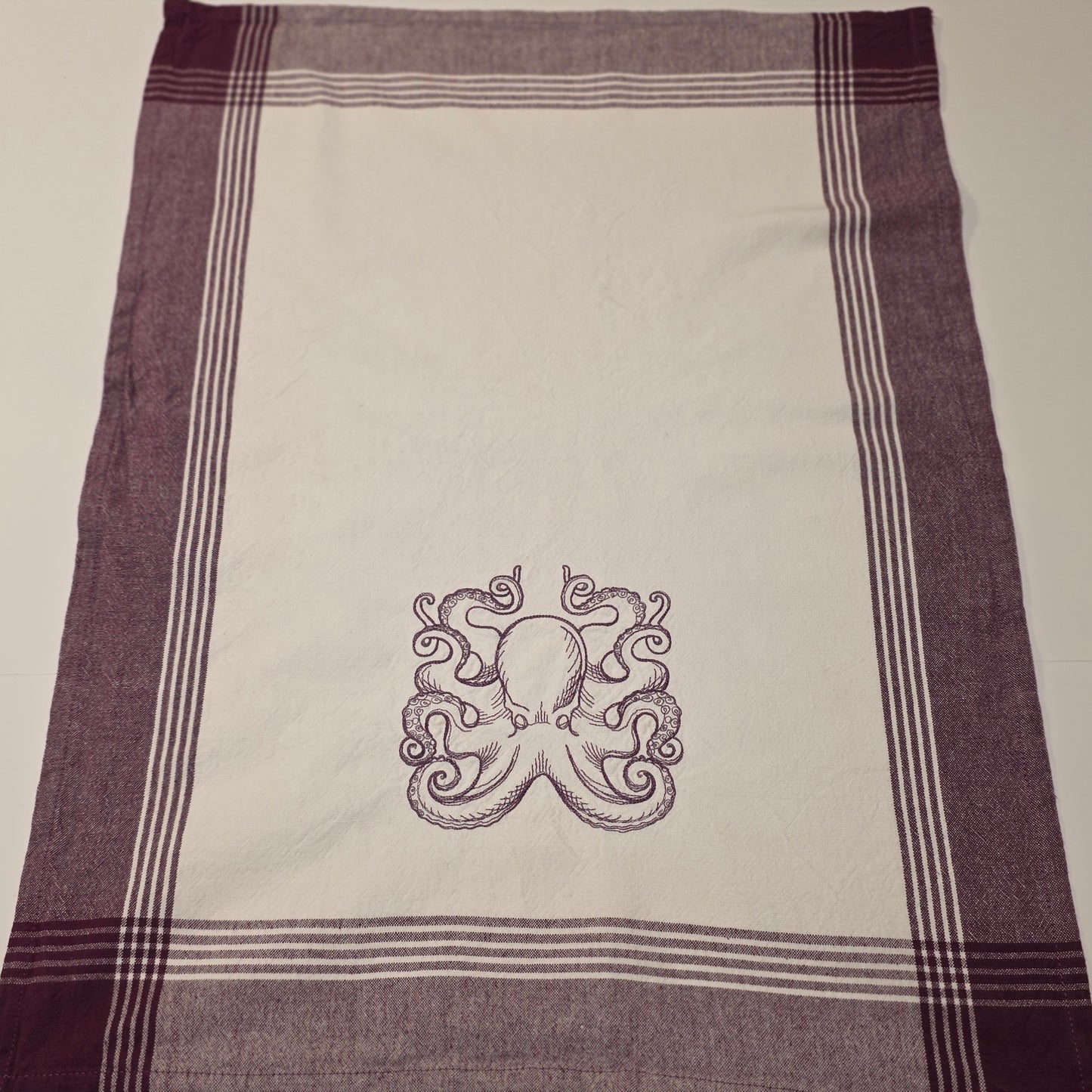 Embroidered Tea Towel - Octopus
