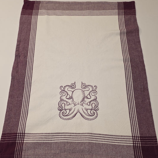 Embroidered Tea Towel - Octopus