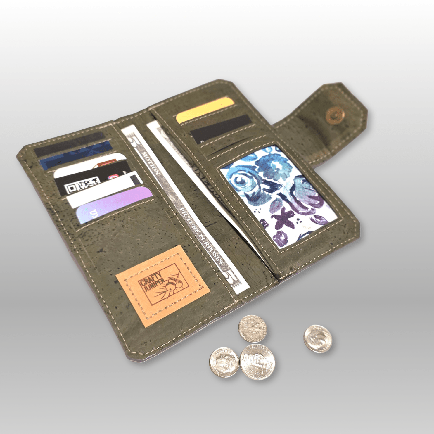 Tall Cork Wallet - Crafty Juniper