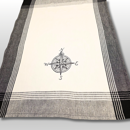 Embroidered Tea Towel - Compass Rose