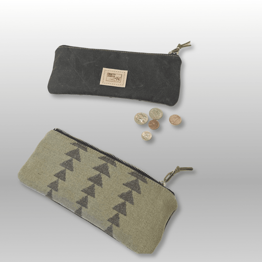 Wool and Canvas Zipper Pouch Large - Crafty Juniper