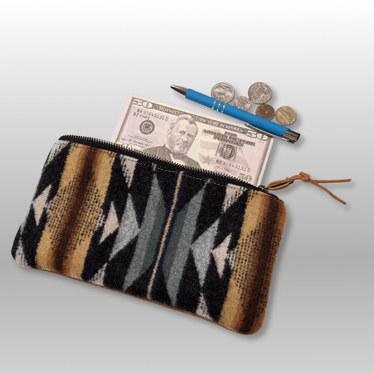 Wool and Canvas Zipper Pouch Large - Crafty Juniper