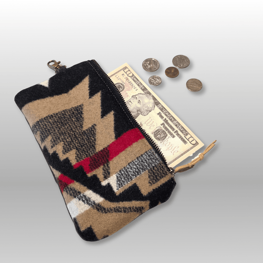 Wool and Canvas Zipper Pouch Medium - Crafty Juniper